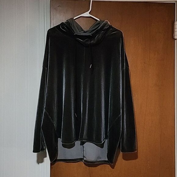 Prismsport cowlneck pullover velour sweater grey/black size large - Picture 1 of 12